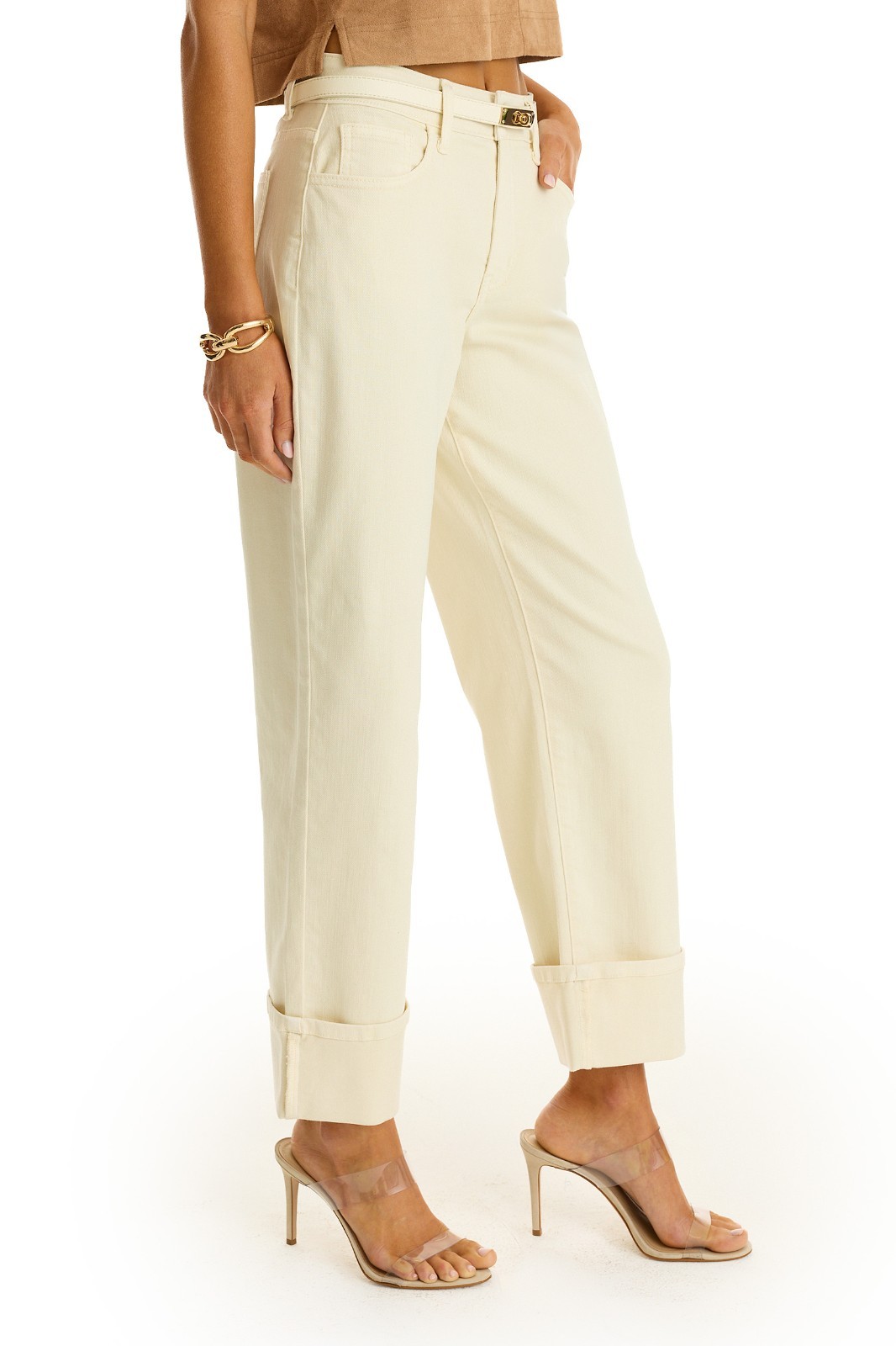 Ren Cropped Cuff Jean Ivory THE NOLI SHOP