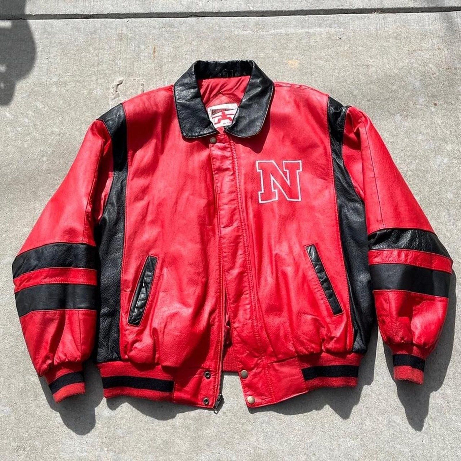 vintage mint college phase leather huskers Men’s Red Jacket