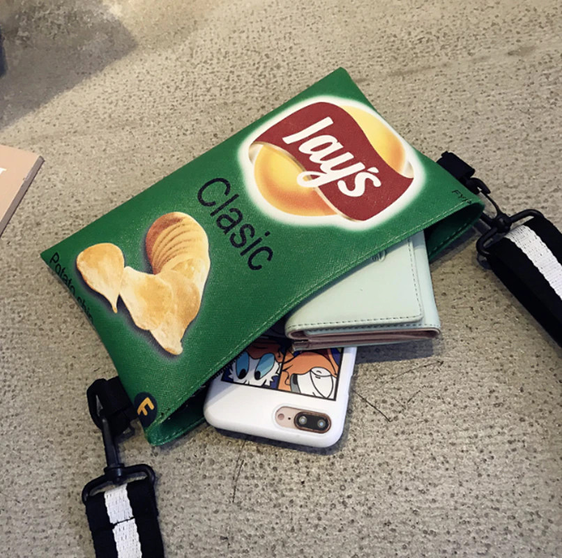 Elevate your style with this delightful Funny Potato Chips Crossbody Handbag! Cr