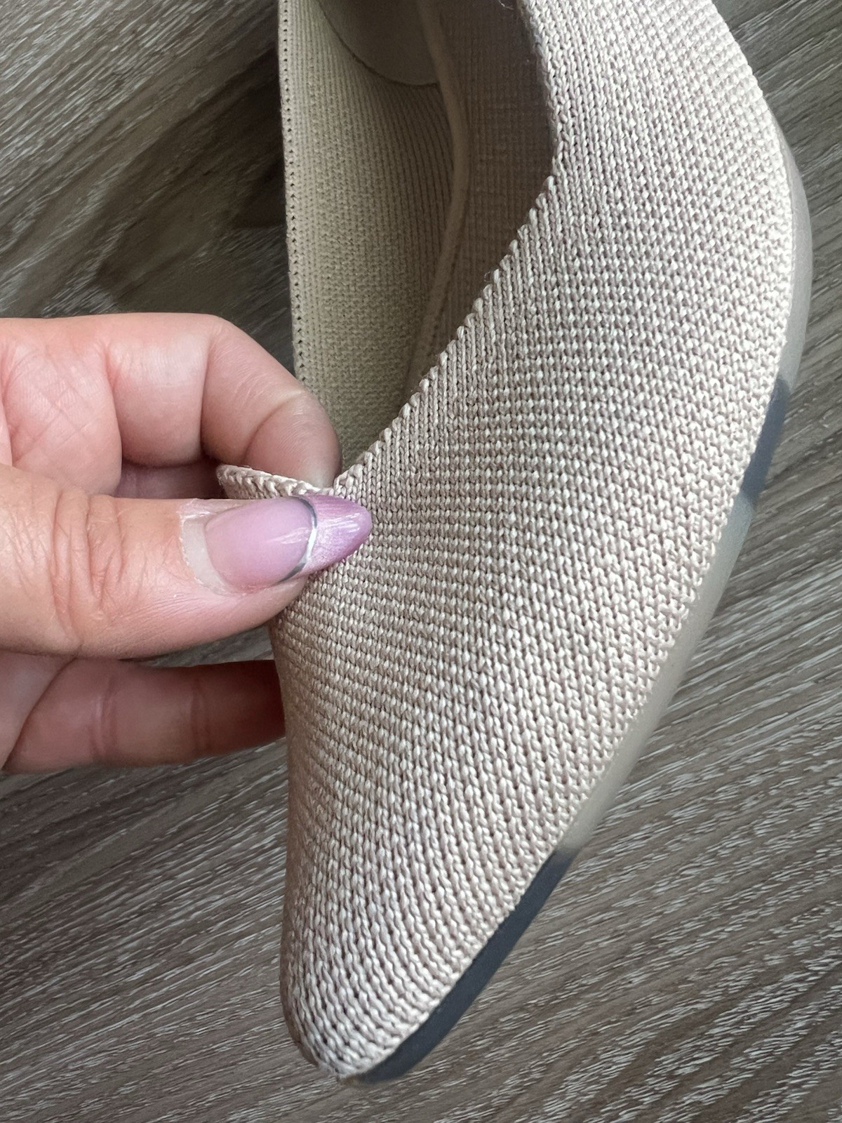 Rothy’s Women’s The Point Ballet Flat Flats Casual Natural Tan Beige sz 6.5