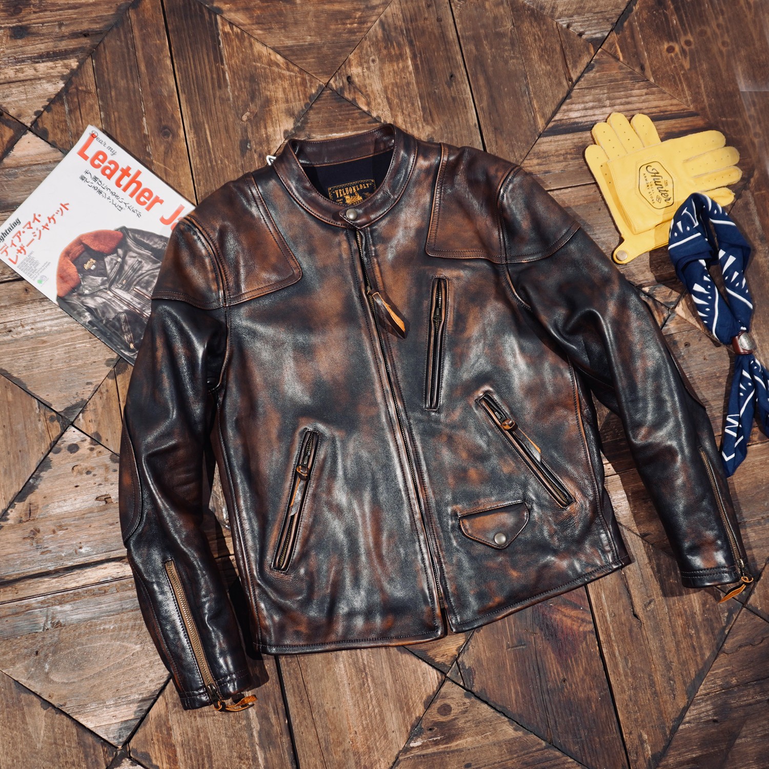 Handaged Teacore Cowhide Men’s Classic Venom Genuine Leather Biker Jacket