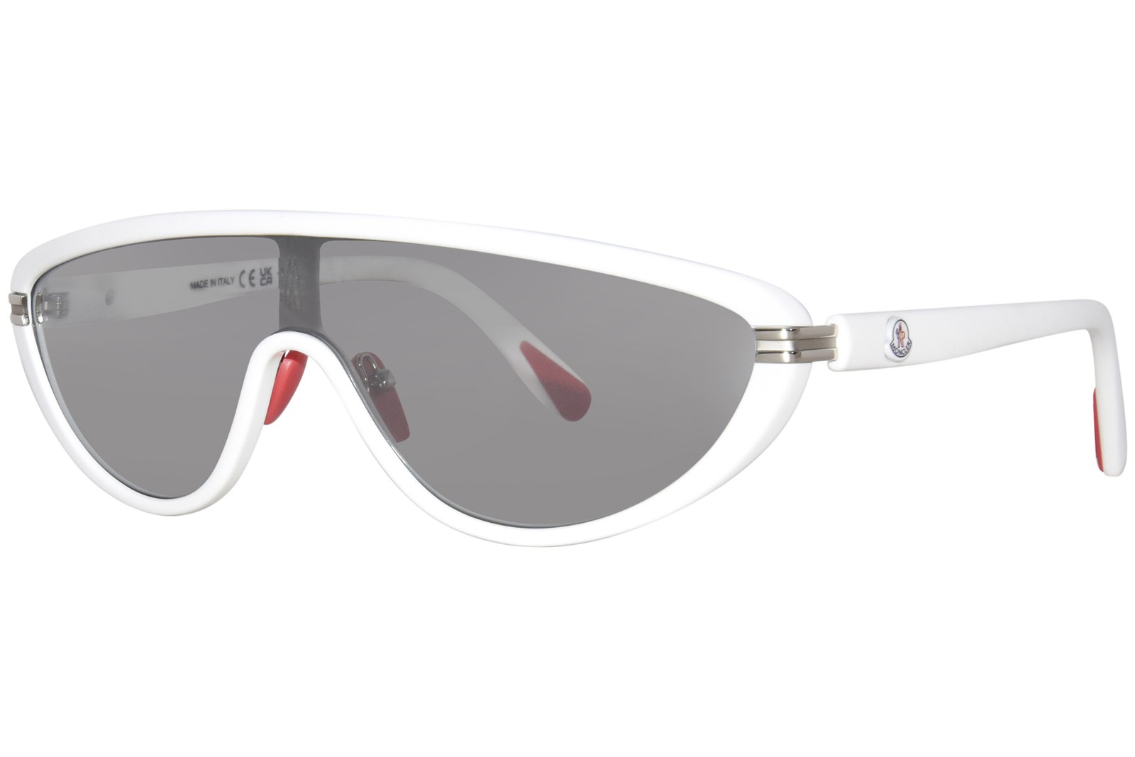 Moncler Vitesse ML0239 21C Sunglasses Solid White/Smoke Lenses Shield 136mm