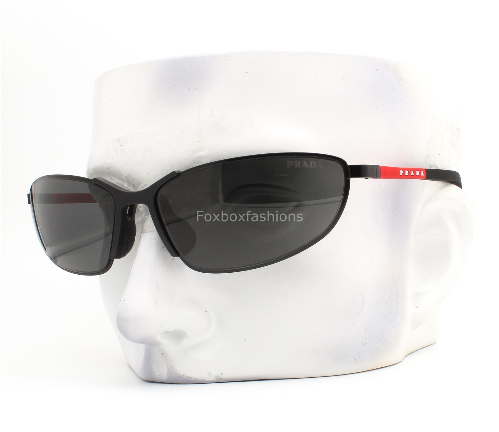 Prada Linea Rossa Sunglasses SPS 55Z 1BO-06F Matte Black Rubber w/case NWT