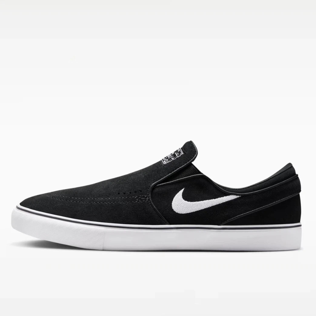 Nike SB Janoski+ Slip Skate Black White Suede Sneaker FN5893-001 Mens Size