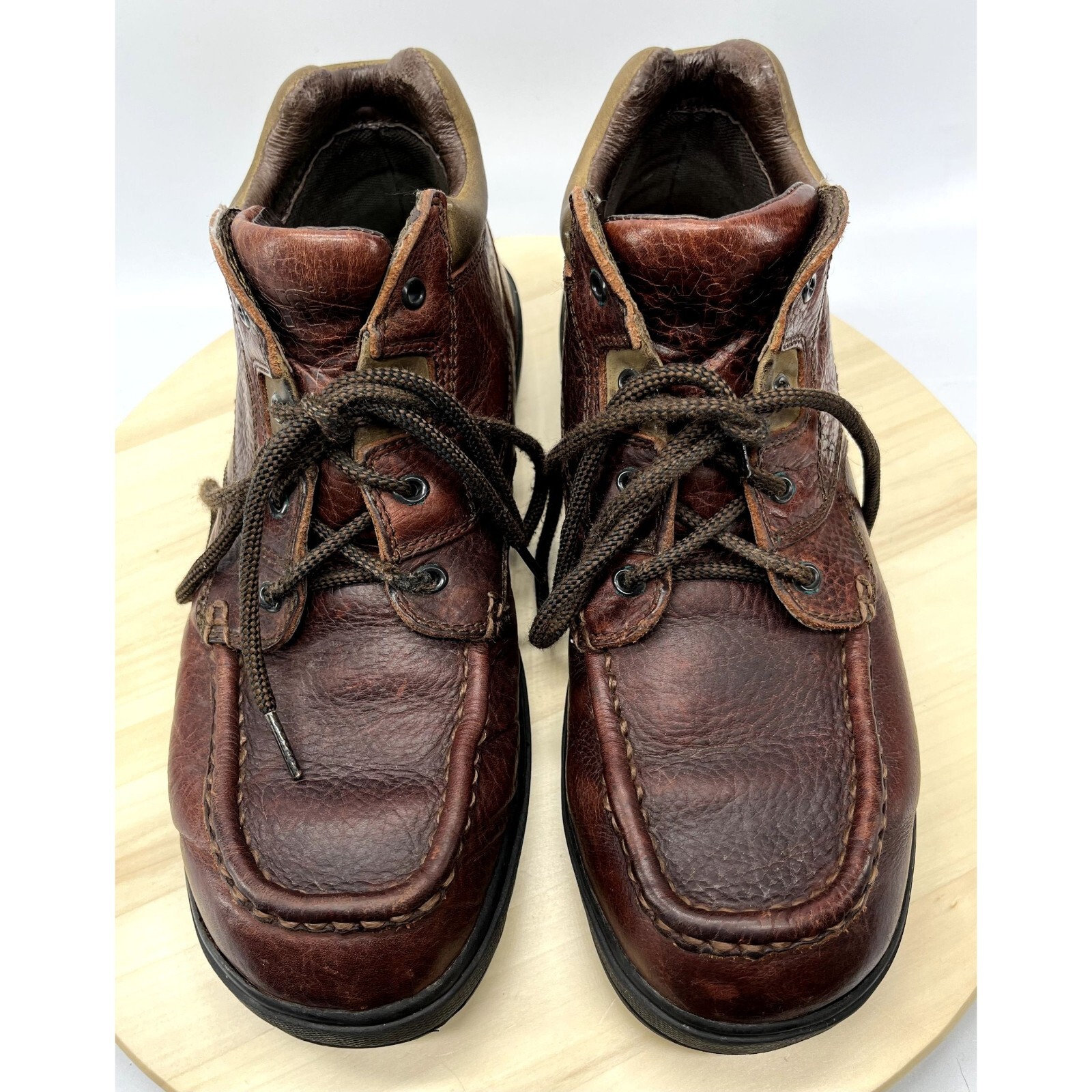 Work N Sport Brown Leather Mid Soft Toe Work Shoe sz 10 1/2 M (S1654)