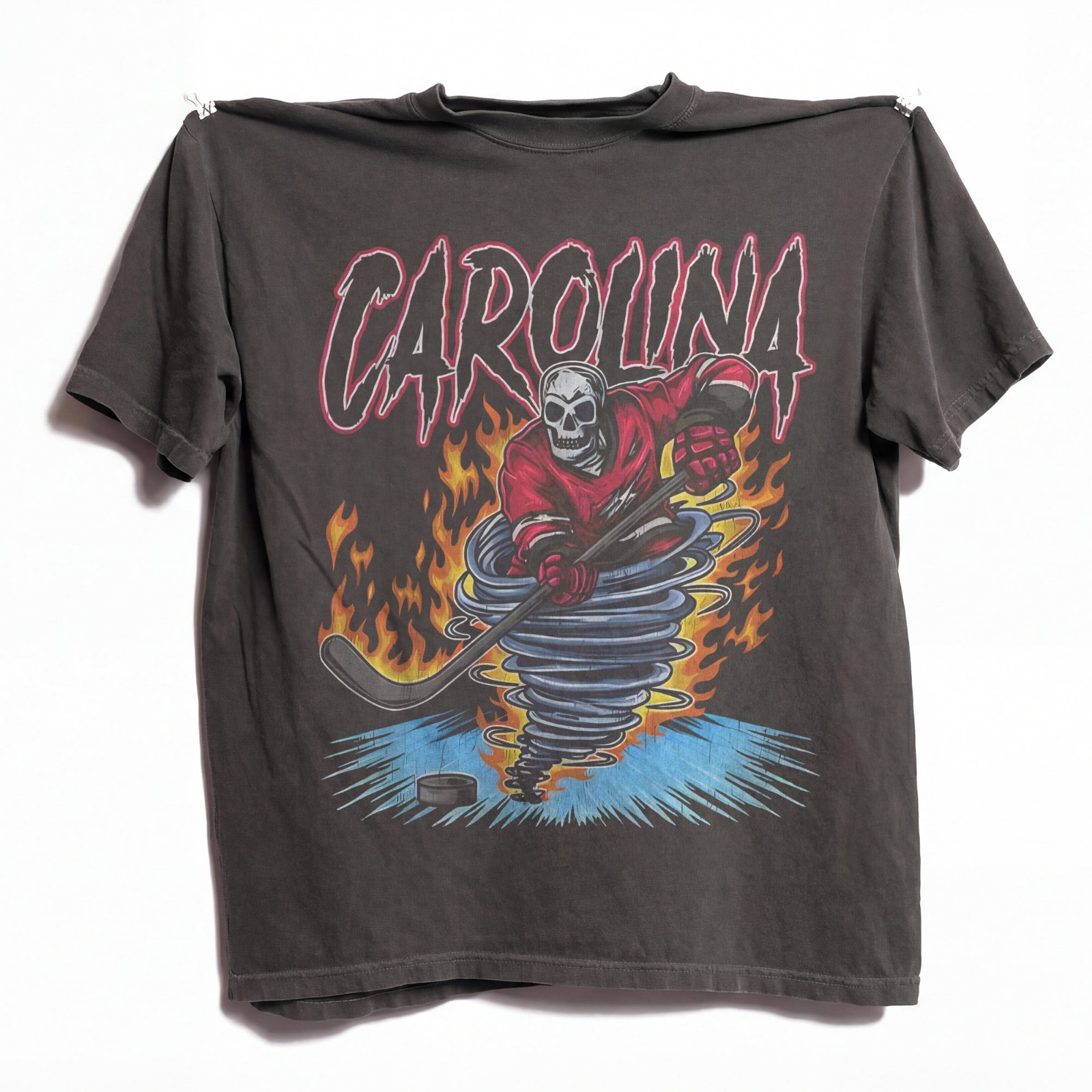 Carolina Hurricanes Ice Hockey Skeleton Vintage Comfort Color T-shirt