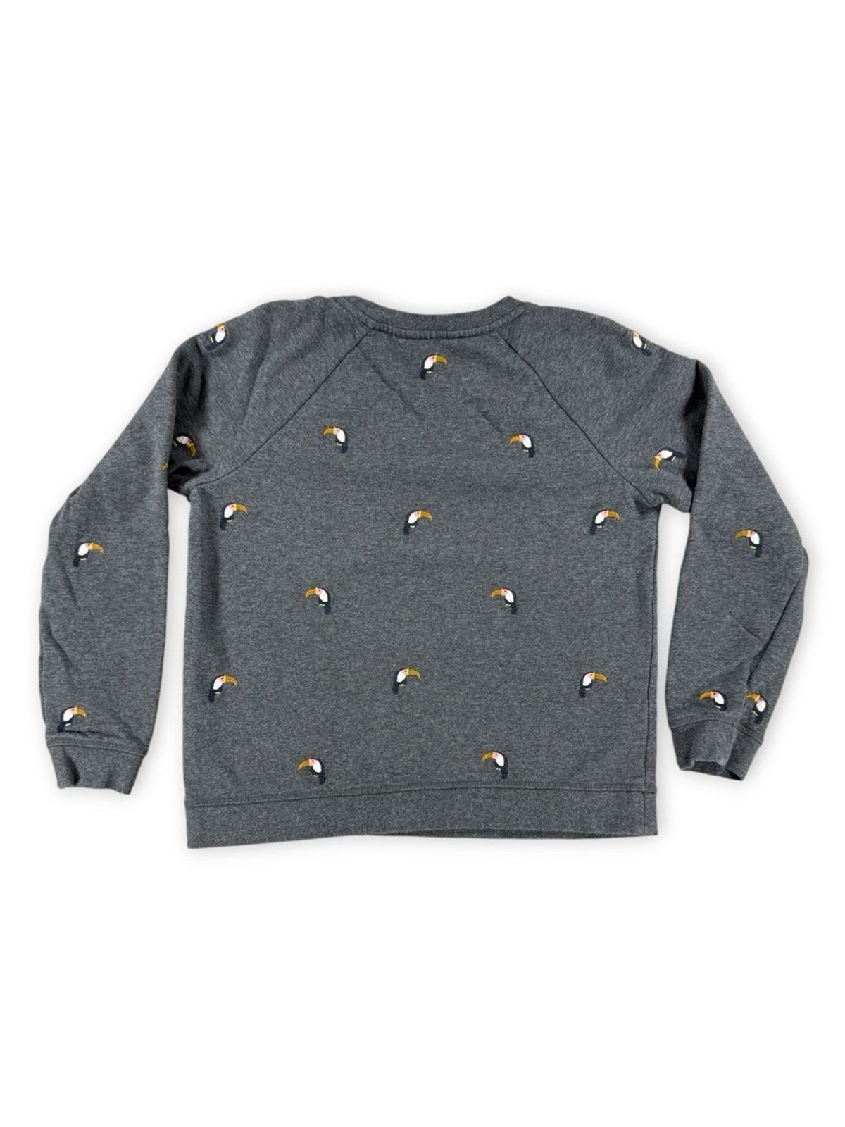 Boden Stretch Cotten Crewneck Sweatshirt in Charcoal Marl Toucan – Size Small