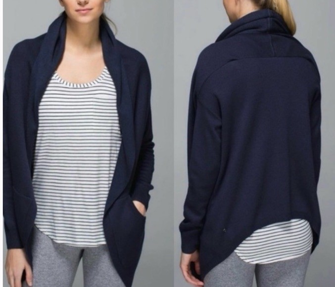 Lululemon Blue Cabin Yogi Wrap Open Cardigan Sweater
