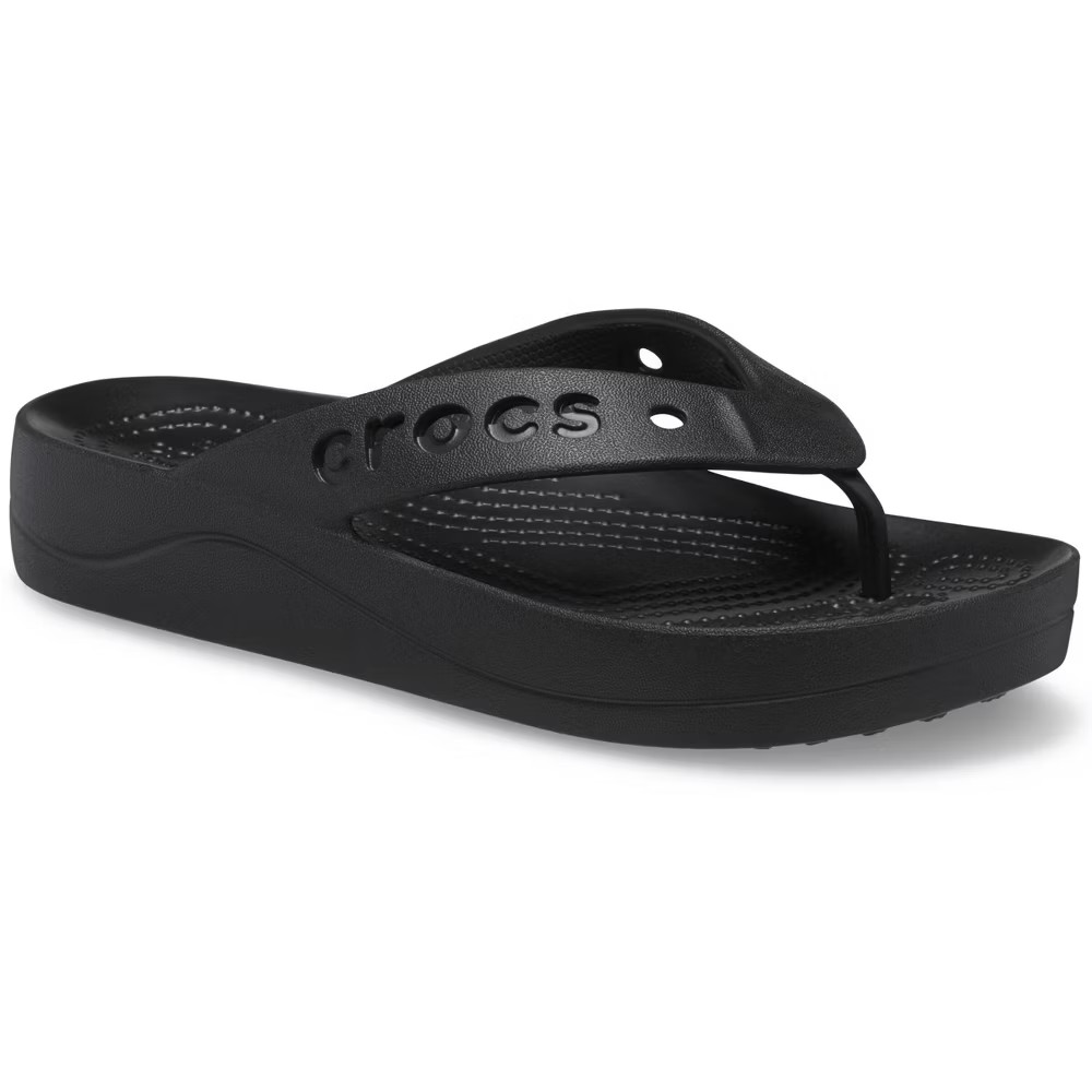 Crocs Women Baya Flip Flop Platform Sandals – Black 7