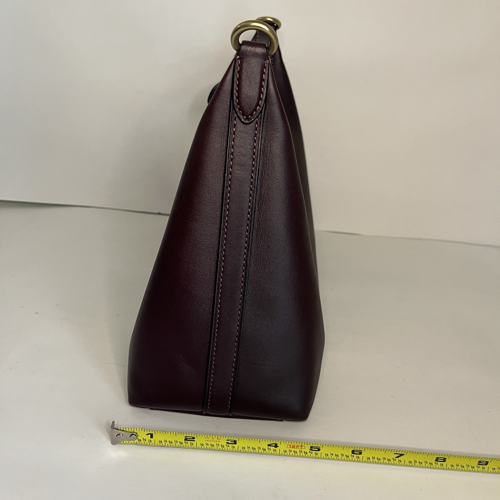 COACH Juliet Shoulder Bag Black Currant Glovetanned Leather Brass Hardware CR981