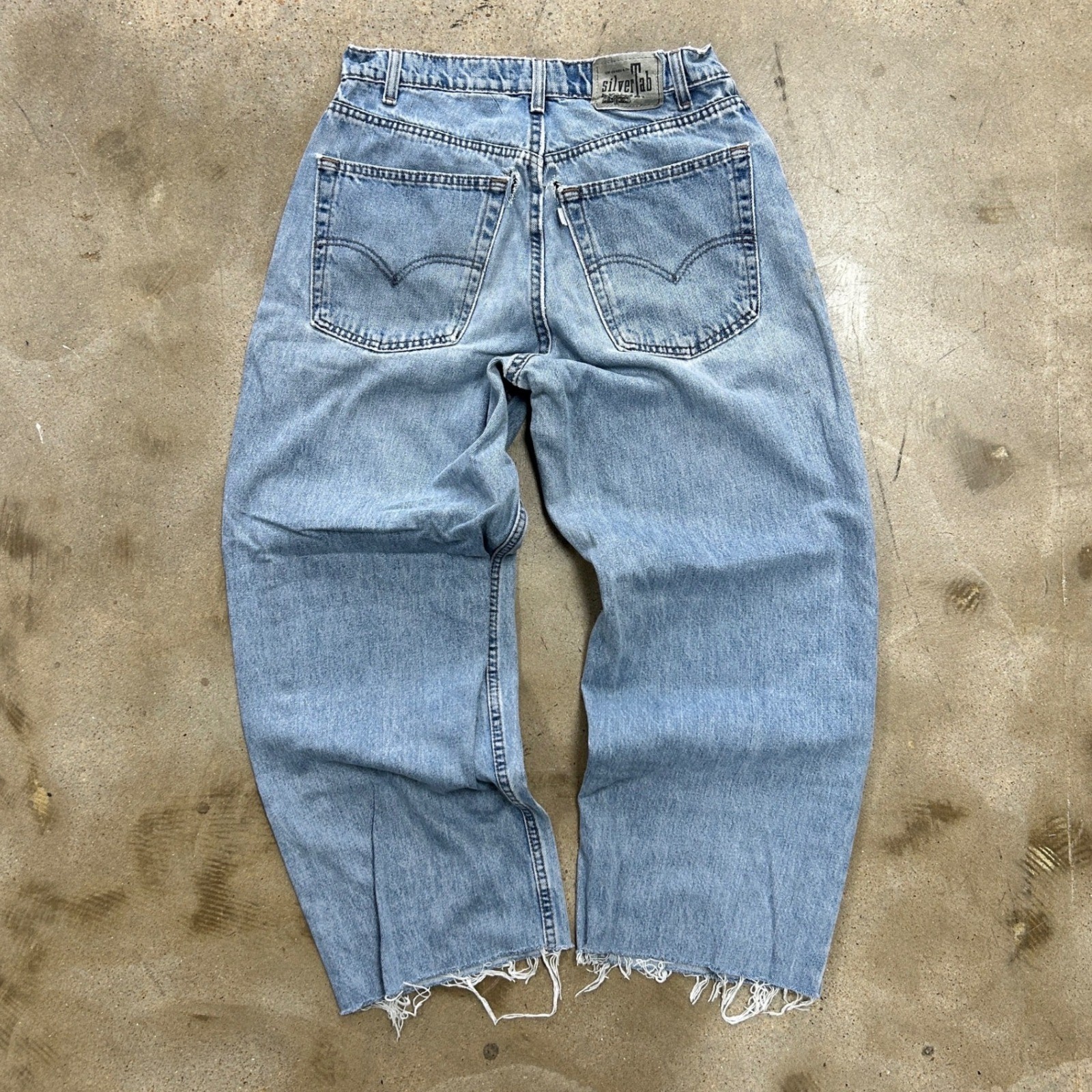 90s Levi’s SilverTab Baggy Skater Loose Wide Leg Jeans W32 L34 Light Wash Blue