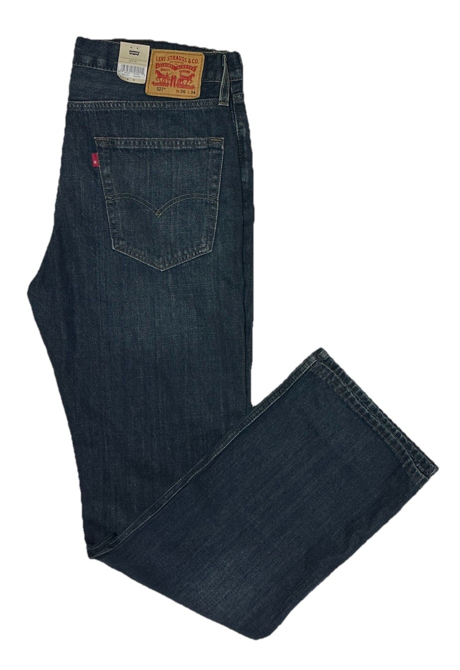 NWT- Levi’s Men’s 527 Slim Bootcut Jeans Sz 36 X 34 Dark Blue Sits Below Waist