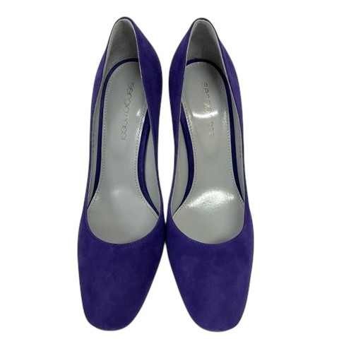 Sergio Rossi Purple Suede Pumps 8.3cm Heel 34.5/2 US Size AB Condition