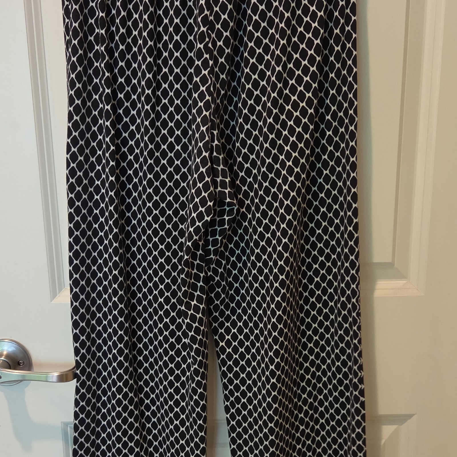 Tart Intimates Women’s S 2pc Pajama Set Black/White Geometric Button Front D26