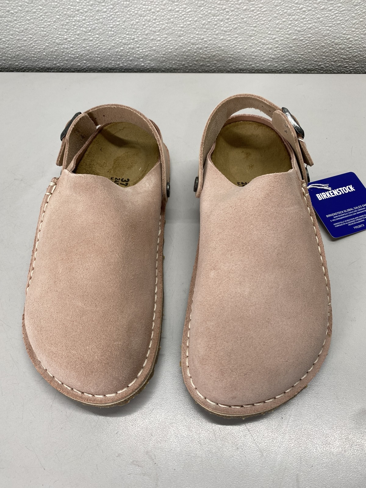 Birkenstock Unisex Lutry Premium Suede Leather Clogs Size L 6, M 4 Light Rose