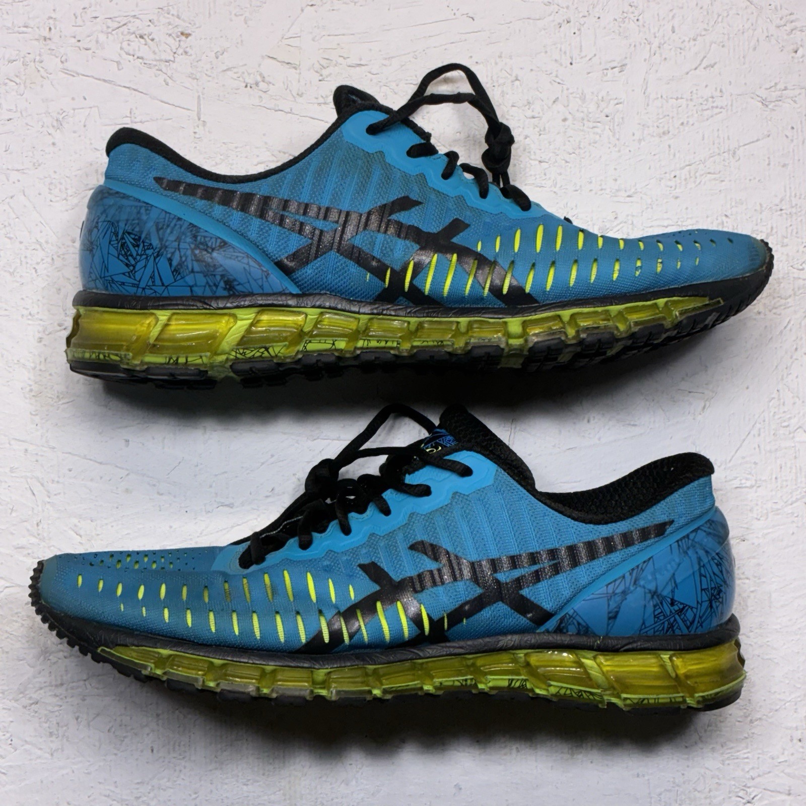 Asics Gel-Quantum 360 Men’s Size 11.5 Running Shoes Blue Yellow Athletic T5J1N