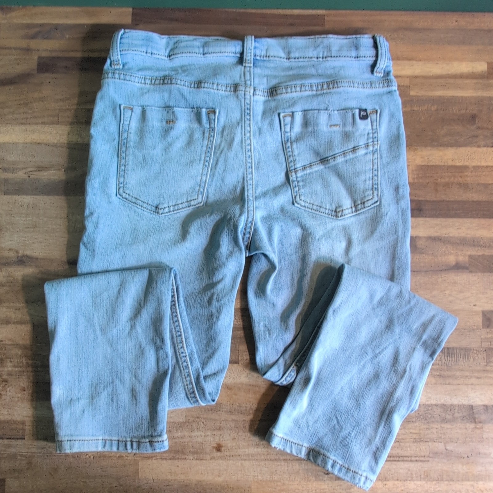 Art Class Girls Skinny Jeans Light Wash Blue Solid Size 14 Button Zip