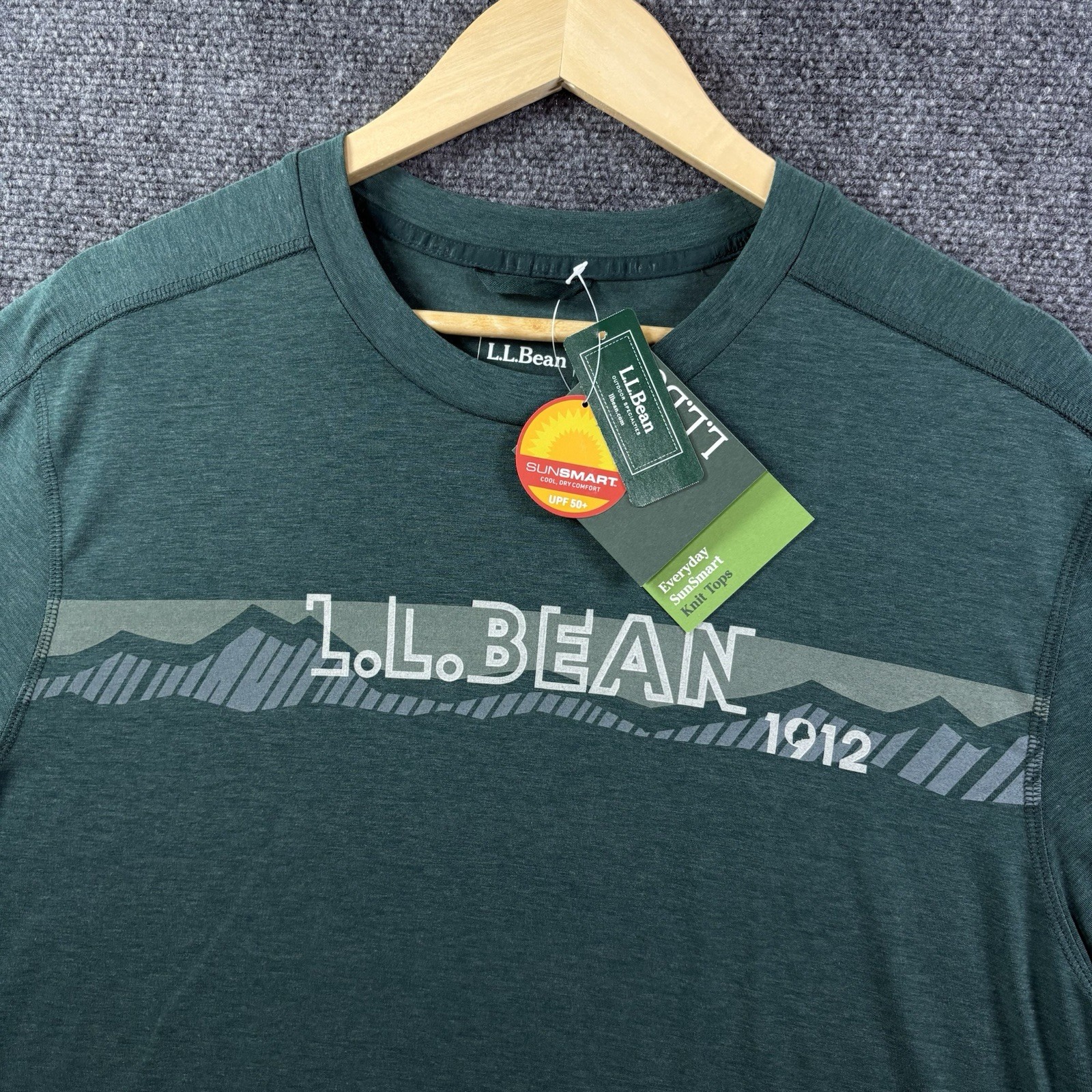 NEW L.L.Bean Everyday SunSmart Shirt Mens XLT Green BLUE Slightly Fitted Stretch