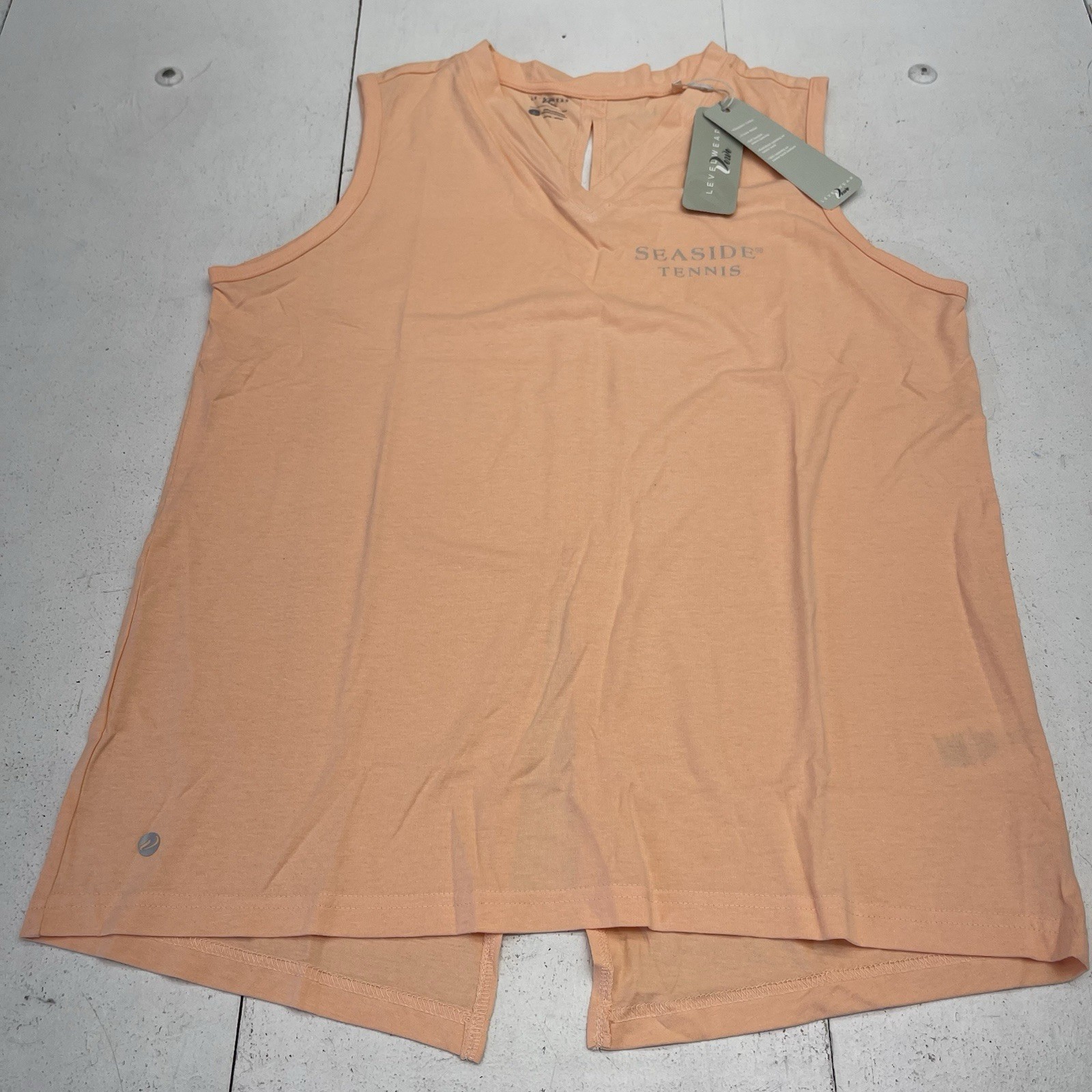 Level Wear Verve Paisley Peach Parfait Pink Seaside Tennis Tank Women’s L New