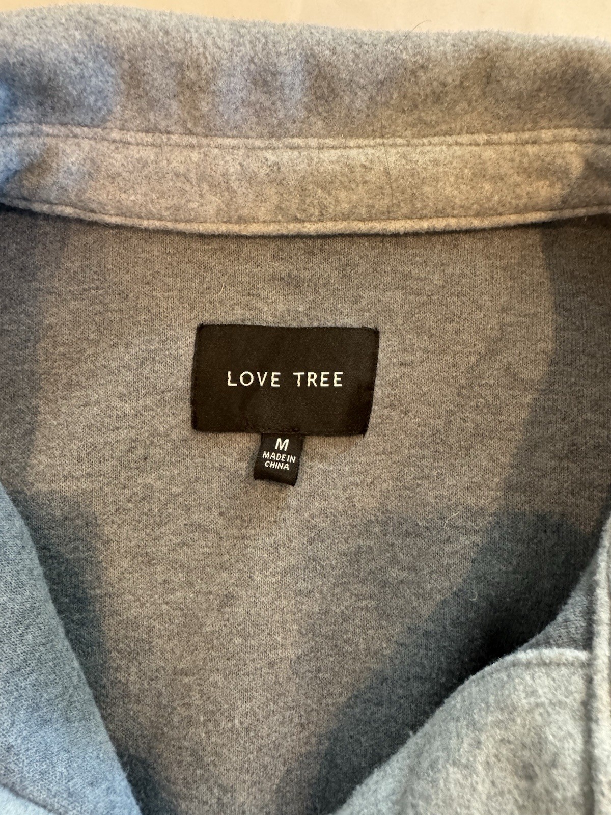 Love Tree Gray Collared Pocket Button-Front Shacket Jacket Women’s Size M Short