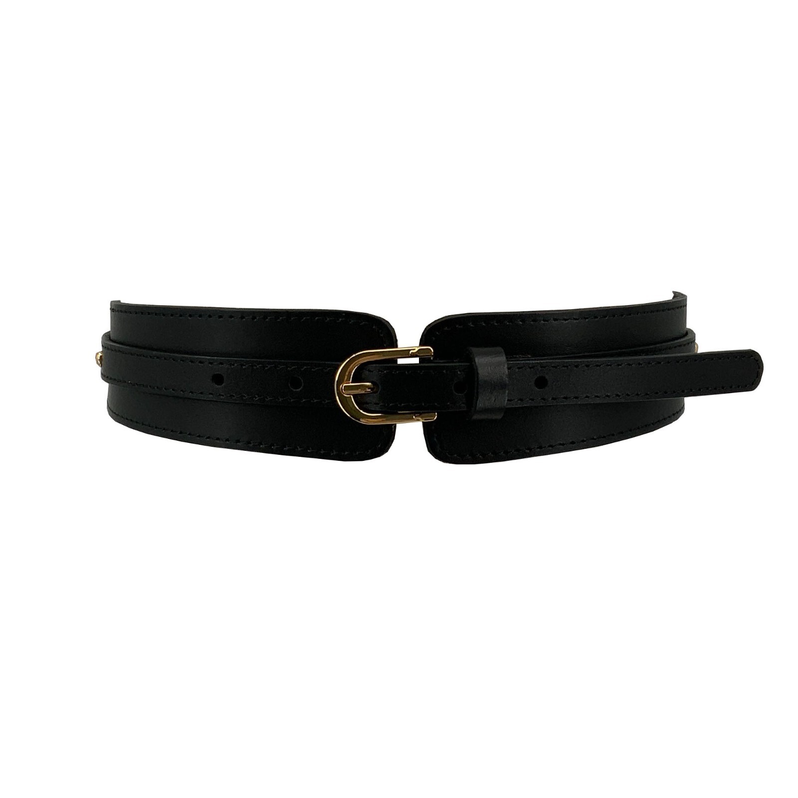 Women Stretch Skinny Elastic Boho Classic Flexible size Full Grain Leather Belt
