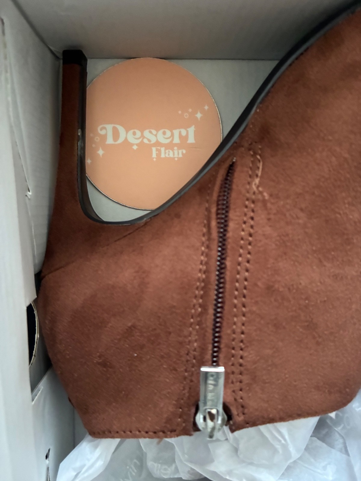 HOT! Calvin Klein Med Brown “Desert Flair” Hessica Stiletto Heel Boots Size 9.5