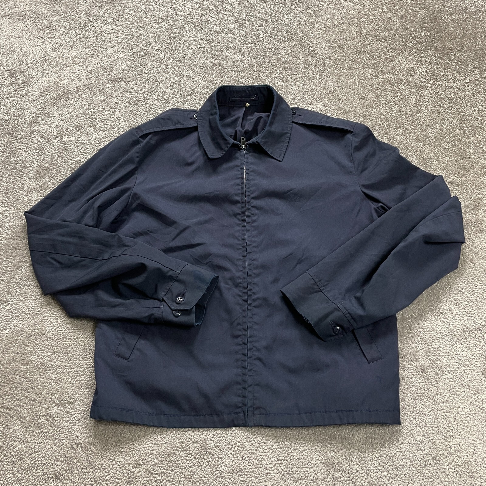 Ceiling Zero Blauer Jacket Men Medium Navy Blue Full Zip Collared Outdoor Casual