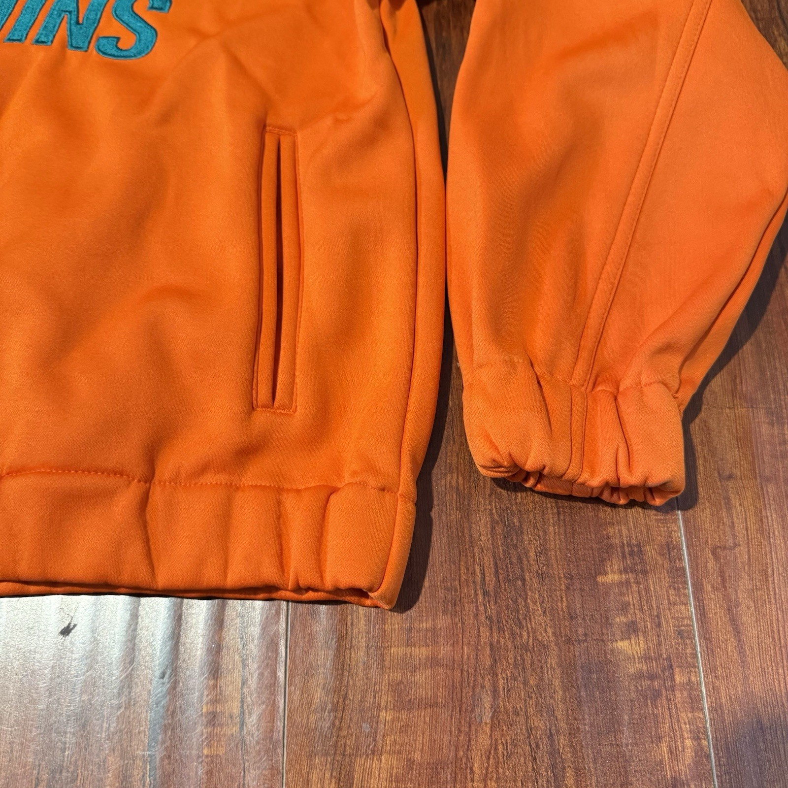 Miami Dolphins Reebok Team Apparel Pullover Jacket Youth Sz Large 14-16 1/4 Zip!