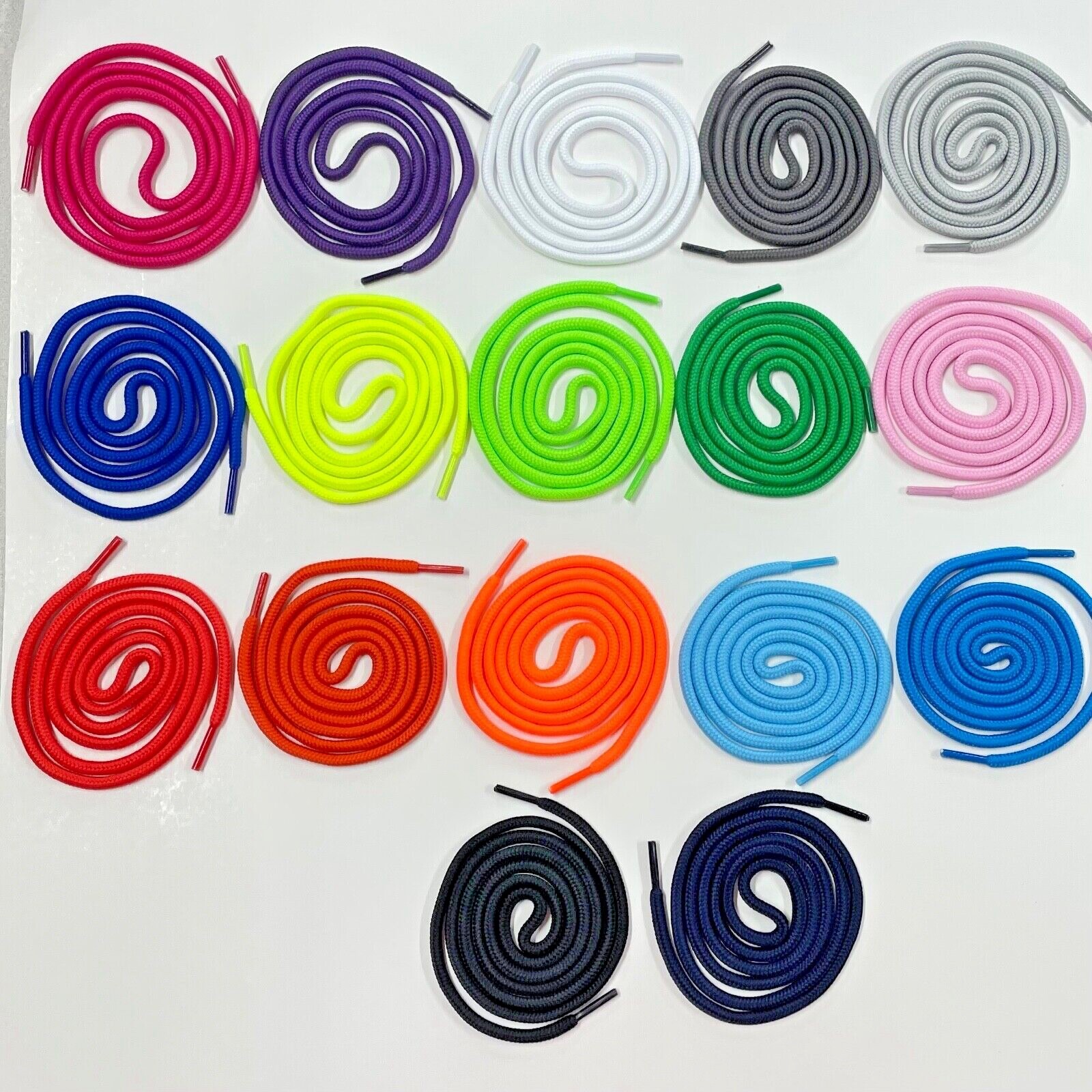 5mm” Thick Round Athletic Shoelaces Sport Sneaker Shoe Laces Neon Colors Strings