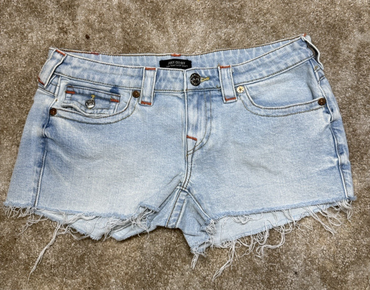 True Religion Brand Jeans Joey Cut-off Distressed womens jean Shorts size 30 NEW