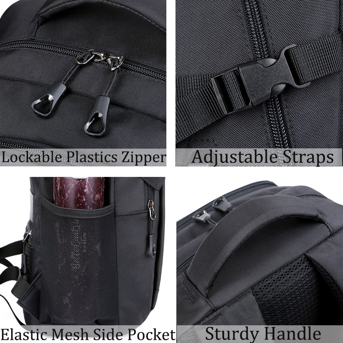 Black Laptop Backpack High-capacity Travel Bag Fashion School Business Outdoor