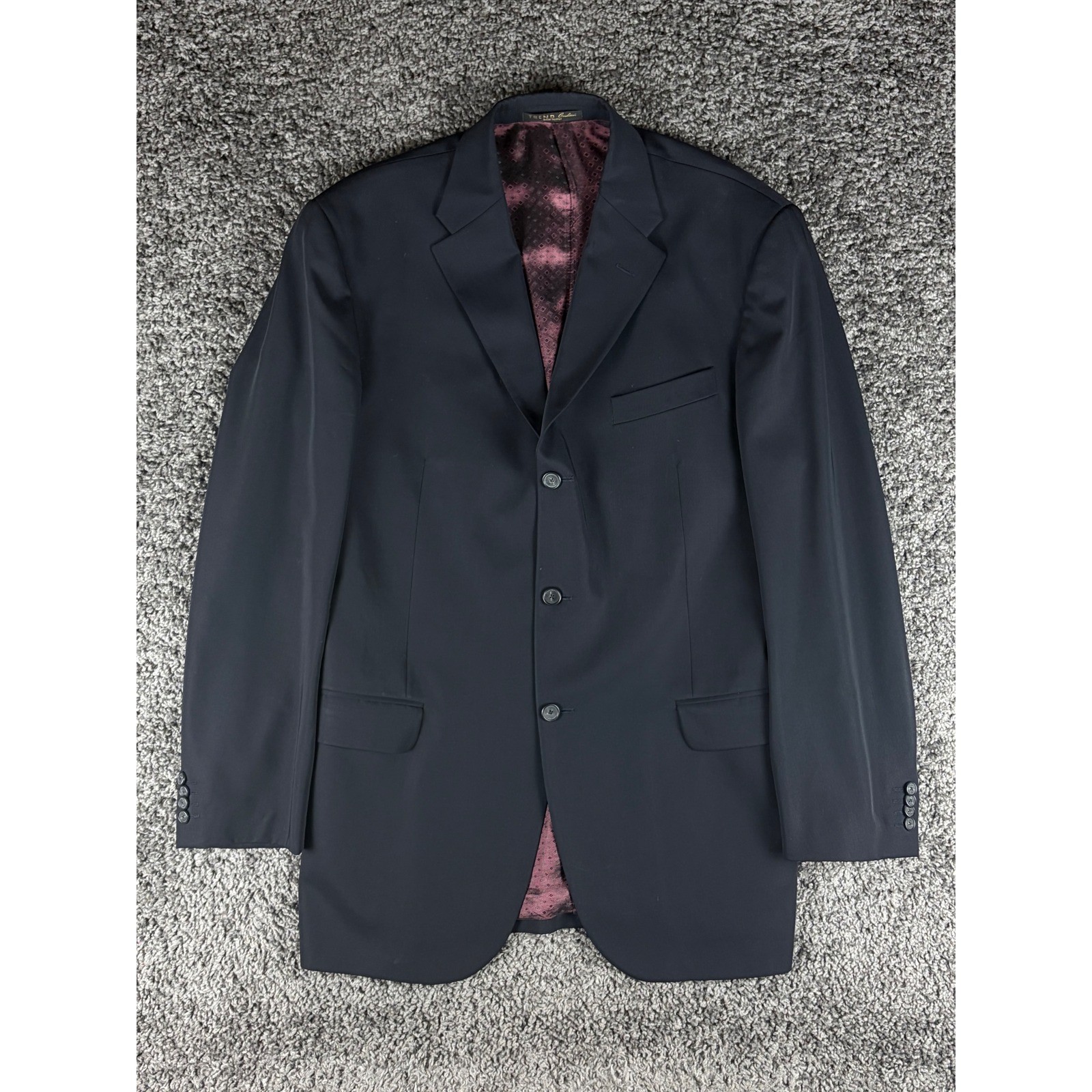 Trend Corneliani Mens Black Virgin Wool 3 Button Blazer Sport Coat Italy 56L
