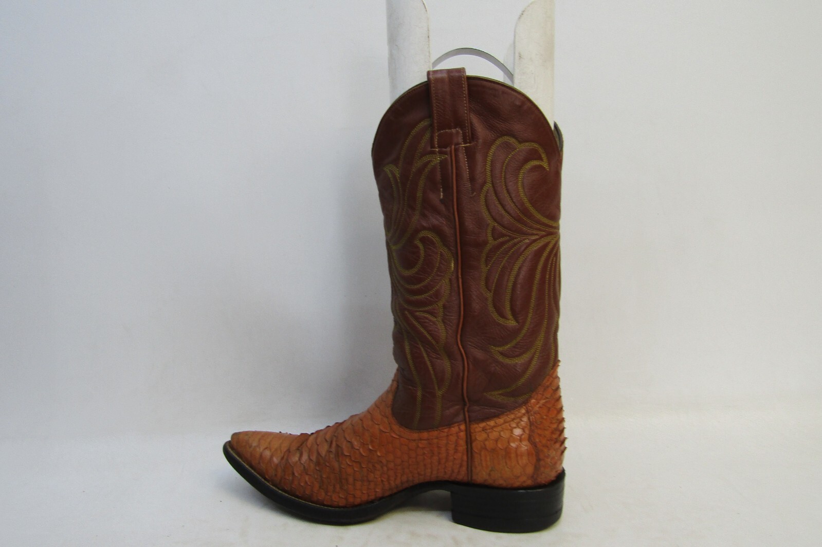Goss Mens Size 6 D Brown Leather Snake Skin Western Cowboy Boots