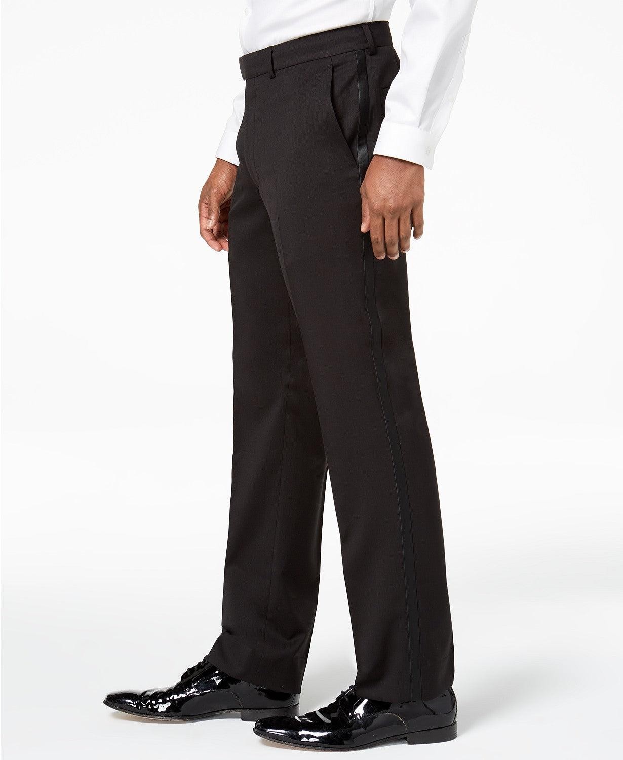 Kenneth Cole Mens Slim fit 2 Piece Tuxedo Suit 38 R / 31 Waist Black Solid