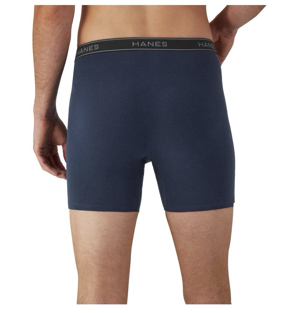 10-Pack HANES Men’s L Boxer Briefs Tagless Comfort Flex Waistband Solid Colors