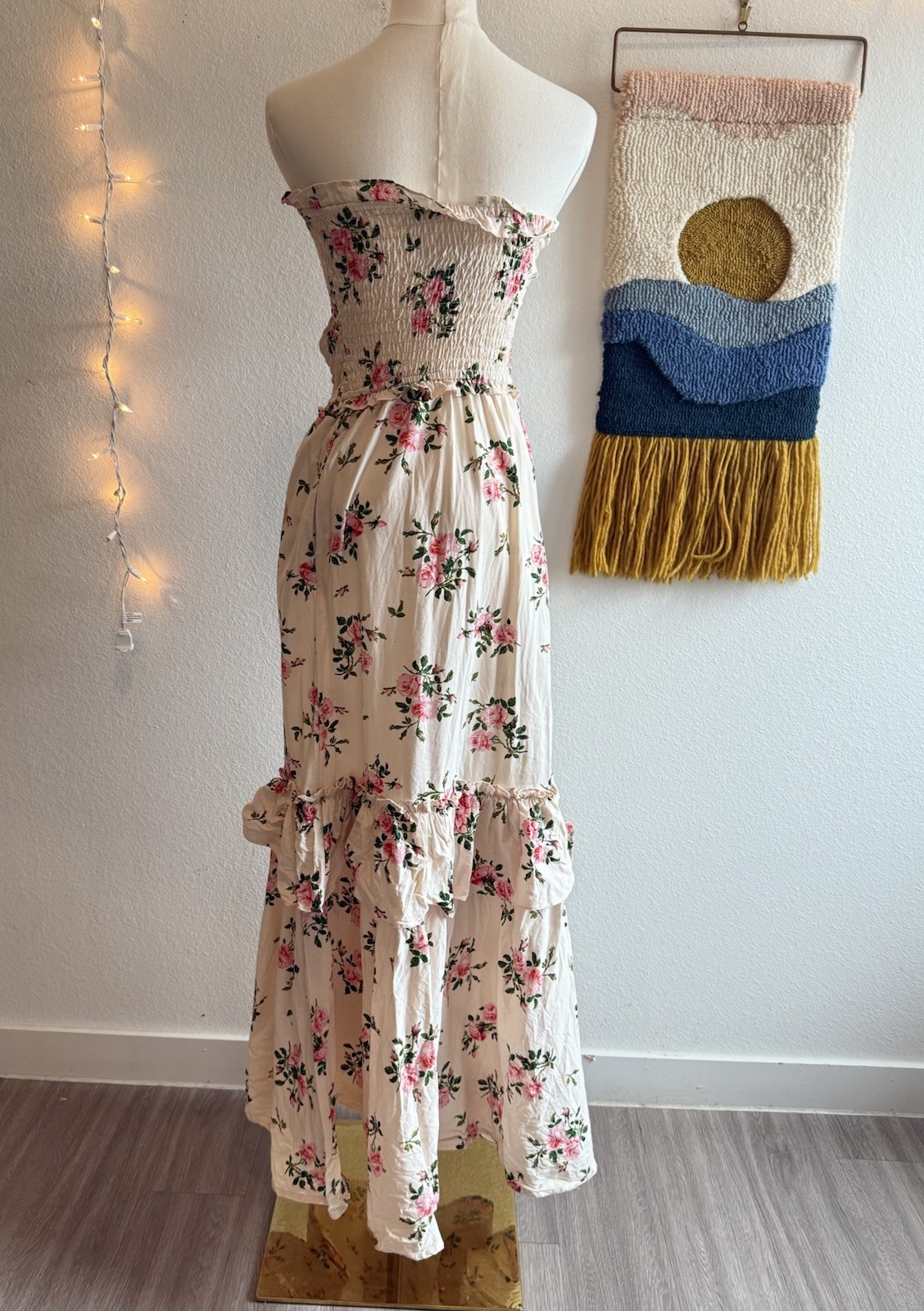 Happy x Nature Women’s XS Dress smocked Floral Boho By Kate Hudson