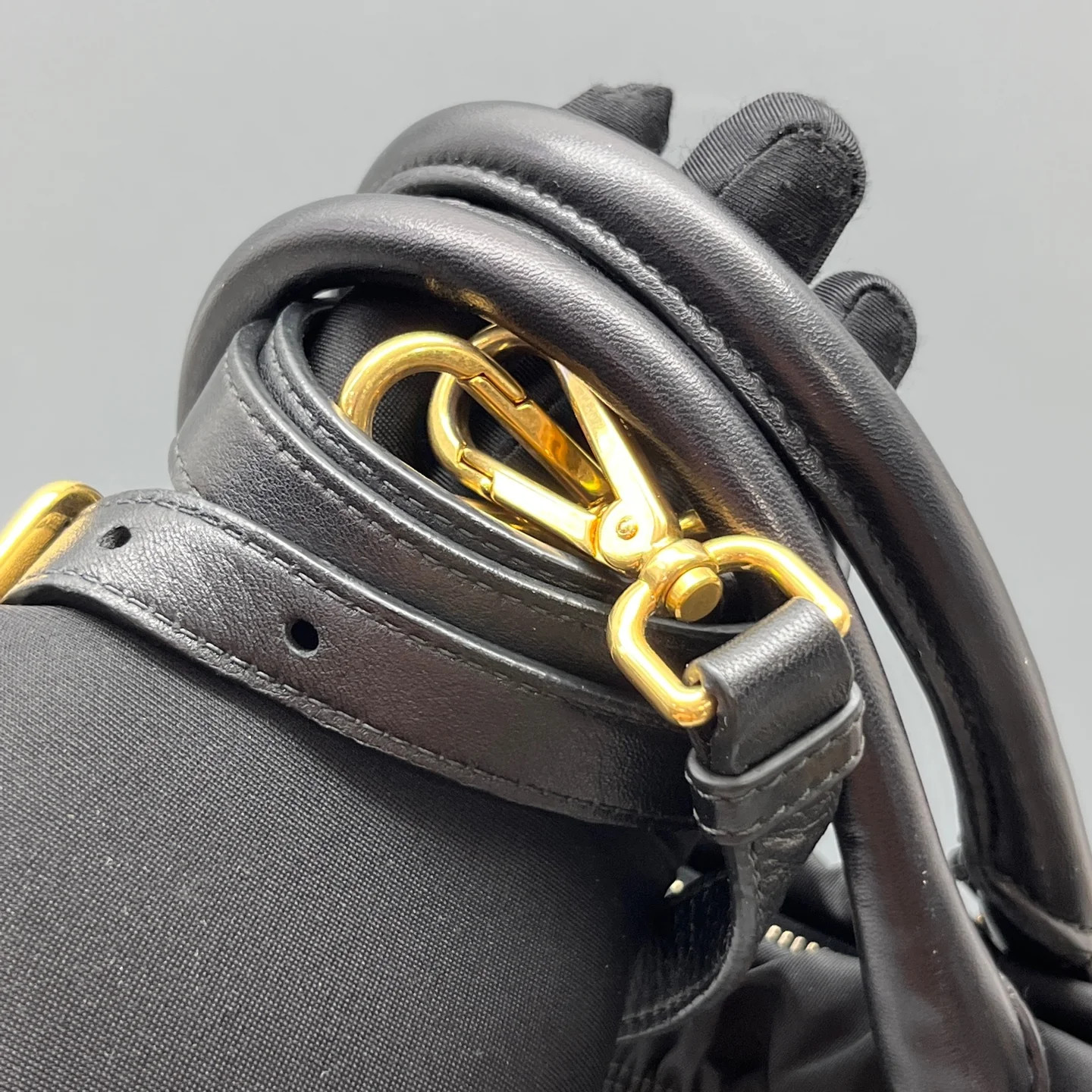 Prada Gaufre Medium Gaufre Buckle Satchel Black Tessuto Nylon (ws051326c5r)