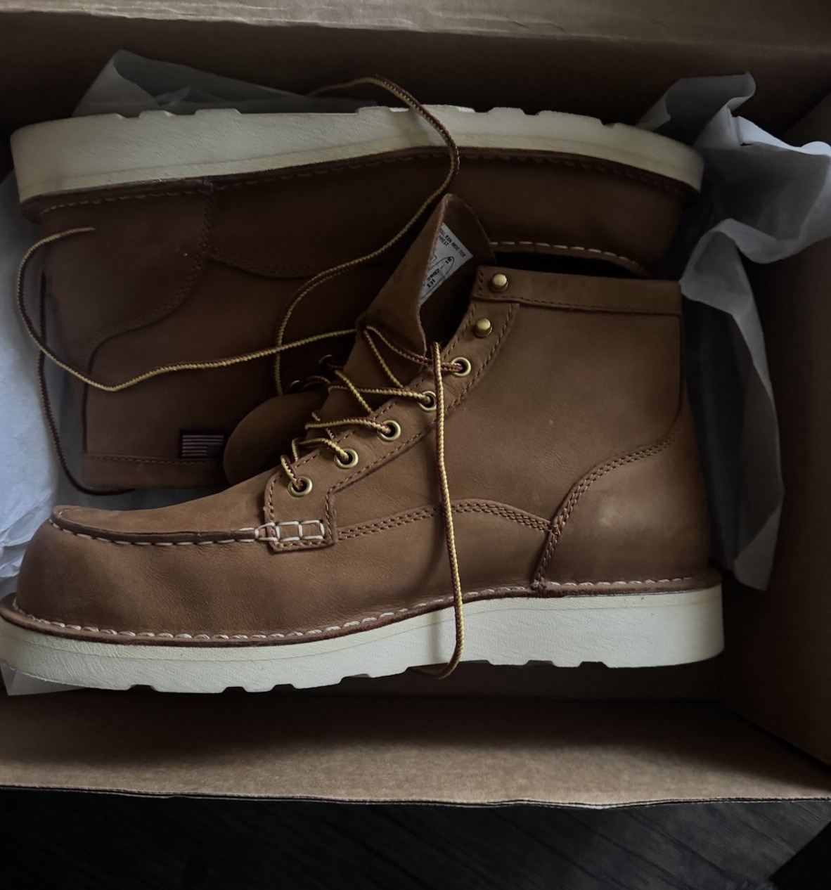 Danner Men’s Wheat Leather Lace-Up Ankle Work Boots Slip/Oil Resistant 10.5 EE