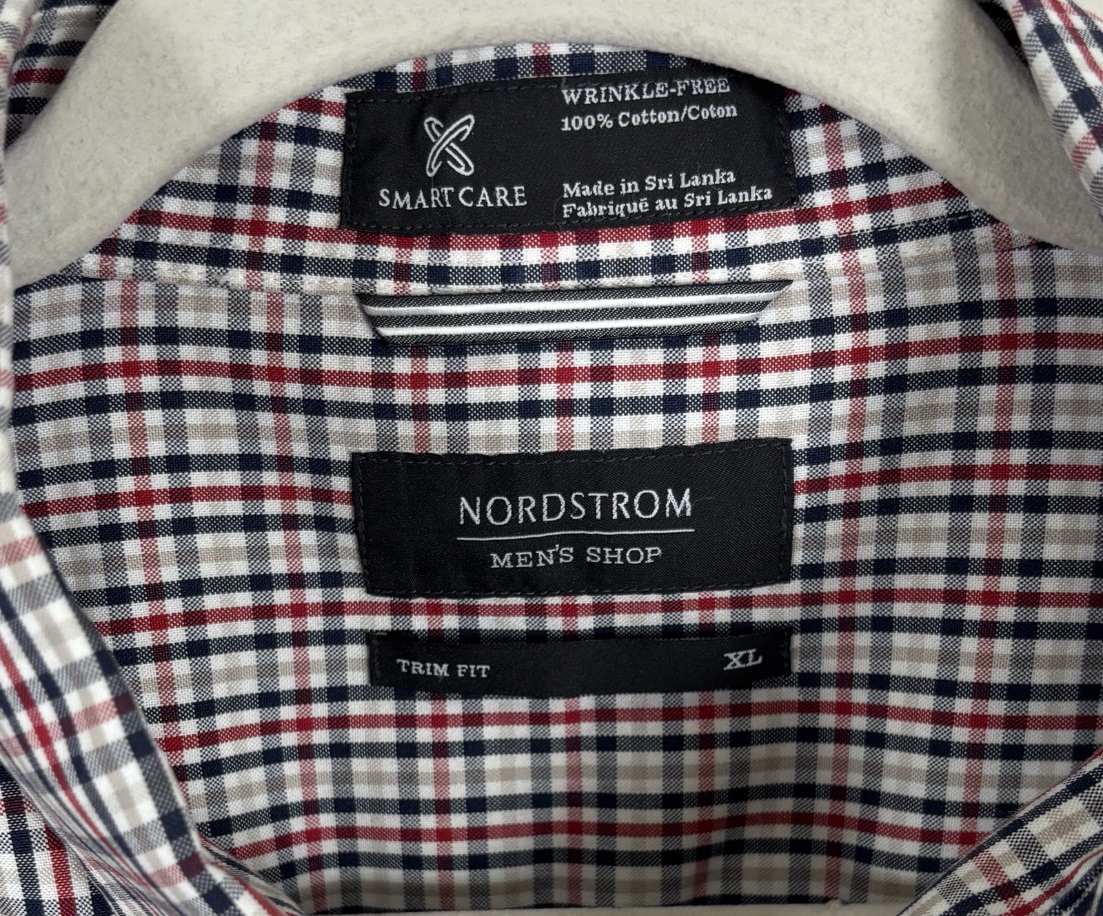 Nordstrom Men’s Shop Trim Fit Wrinkle Free Button Front Sport Shirt Men’s XL
