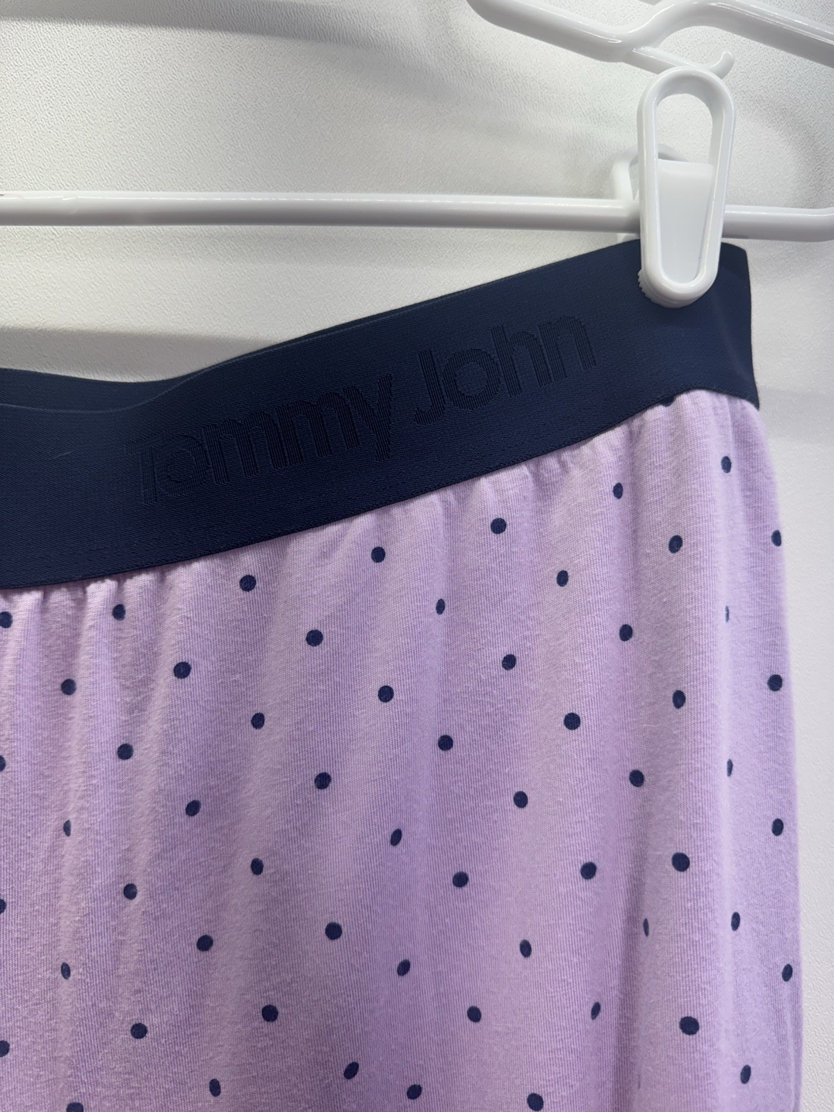 Tommy John Purple Polka Dot Pajama Set Tank Pockets Comfort Relax Designer L