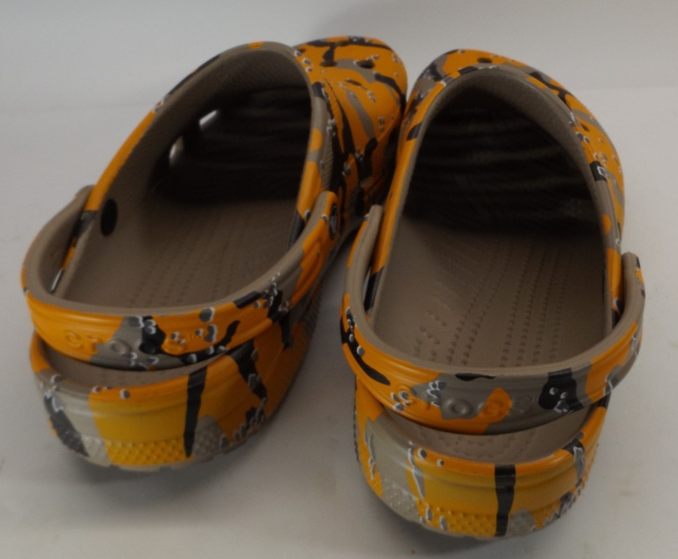 Mens 13 Crocs Classic Clog Shoes Duck Camo Classic Orange Tan Black White