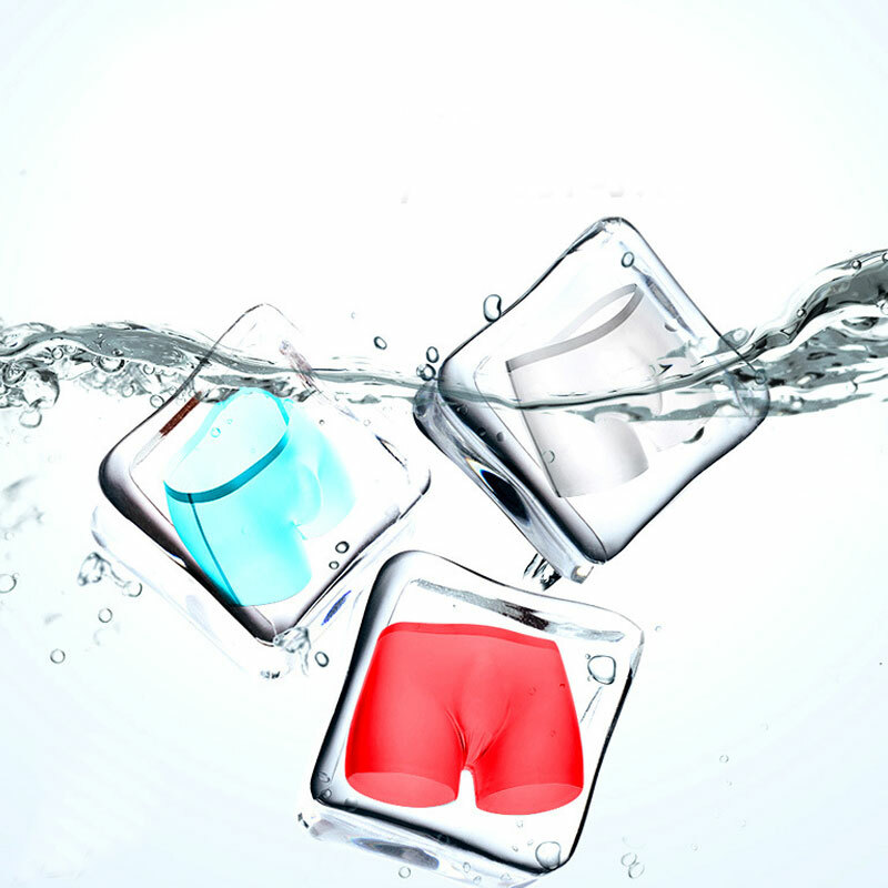 Sexy Men Ice Silk Seamless Boxer Briefs Pouch Underwear Shorts Trunks Underpant✔