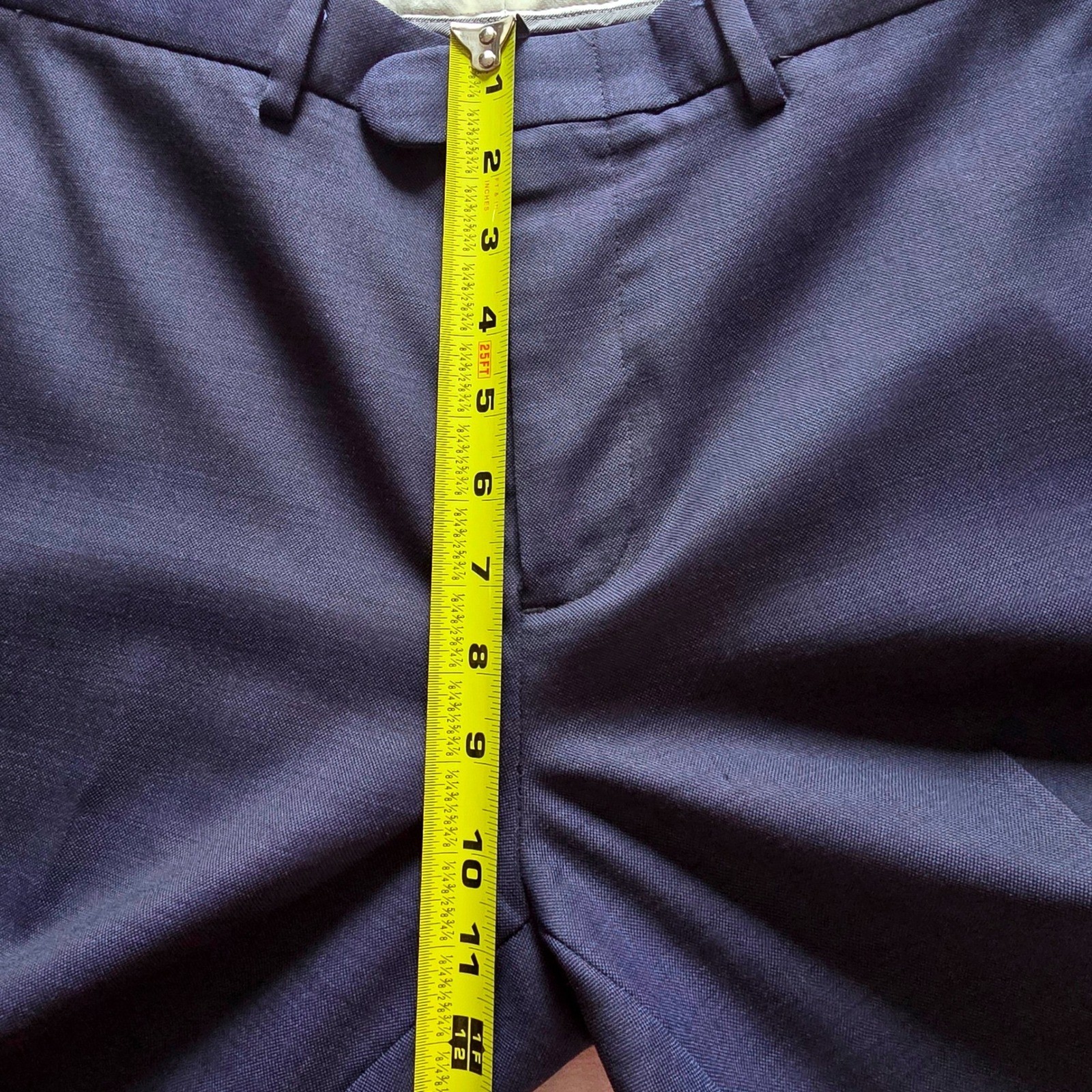 J.Crew Bowery Slim Fit Navy Blue 100% Wool Dress Pants Mens 34×34