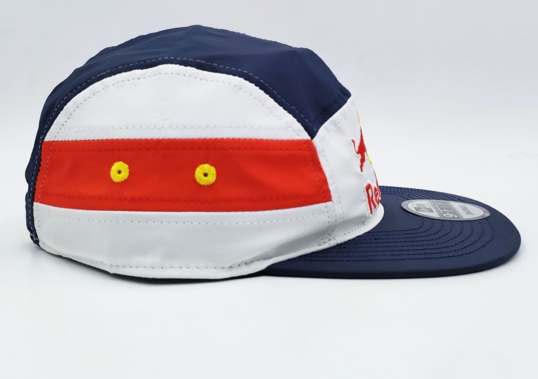 R 5-Panel Navy, White & Red Camper Cap.. F1 Racing. BMX. MotoGP. Supercross.