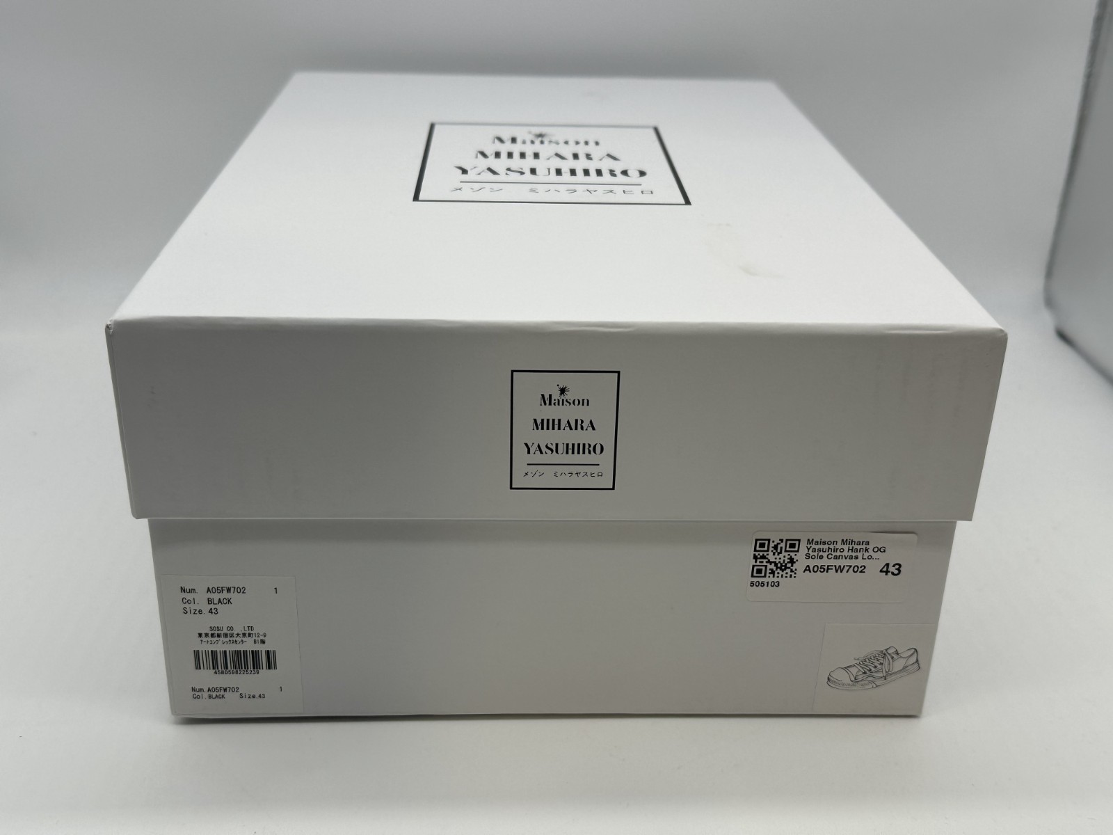 NEW Maison Mihara Yasuhiro Hank OG Sole Canvas Low A05FW702-BLK Sz 36-45 EU