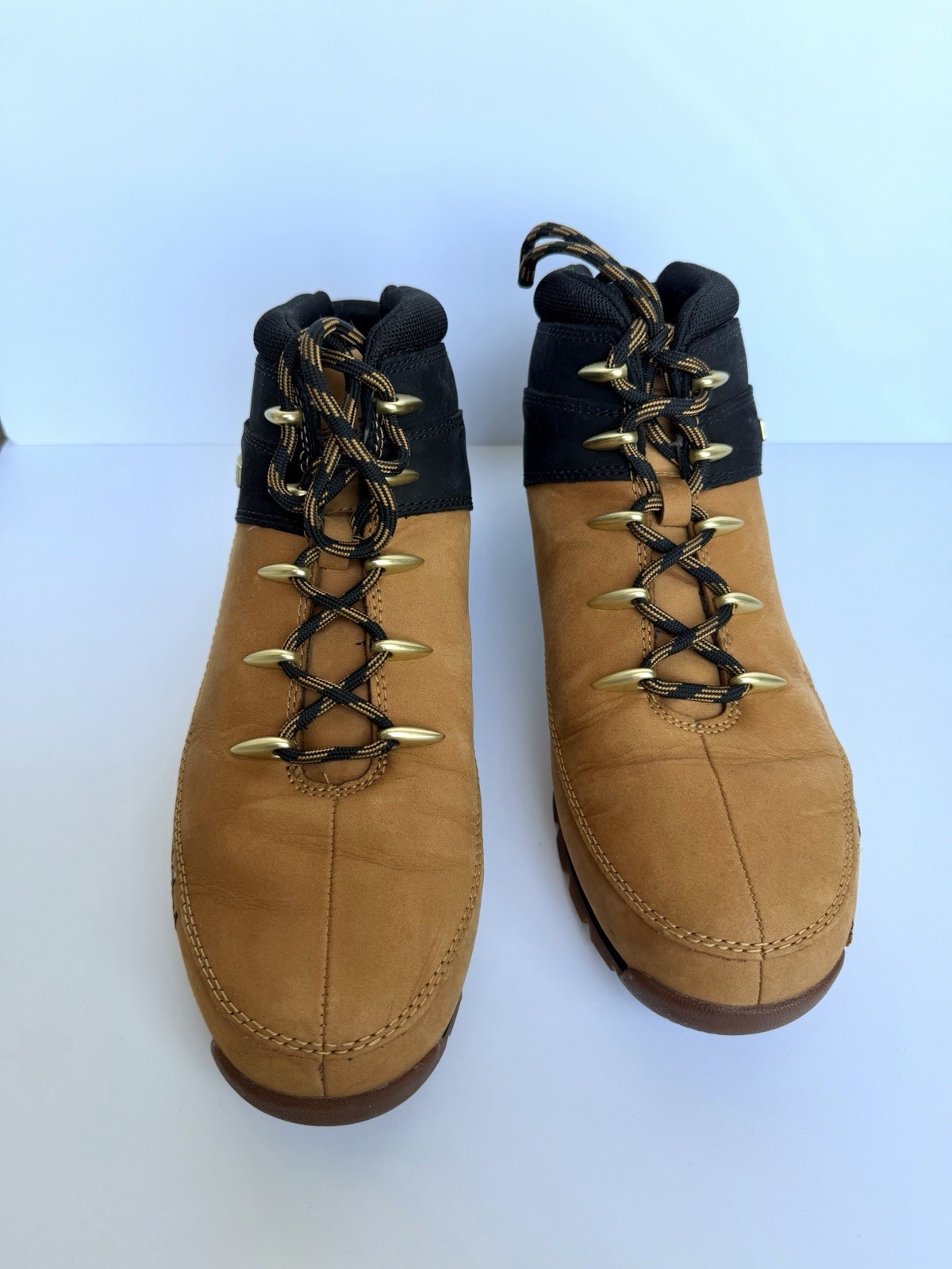 Timberland Men’s Hiker Ankle Boots Leather Beige/Black Lace-Up US 11.5