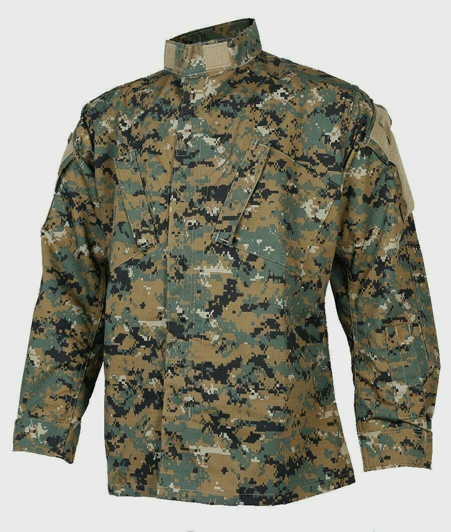 Tru-Spec Tactical Response Uniform Shirt Woodland Digital Poly-Cotton Ripstop