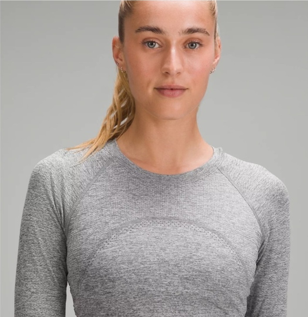 Lululemon Swiftly Tech Long Sleeve 2.0 Race Size 4 SLTE/WHT Slate 75099