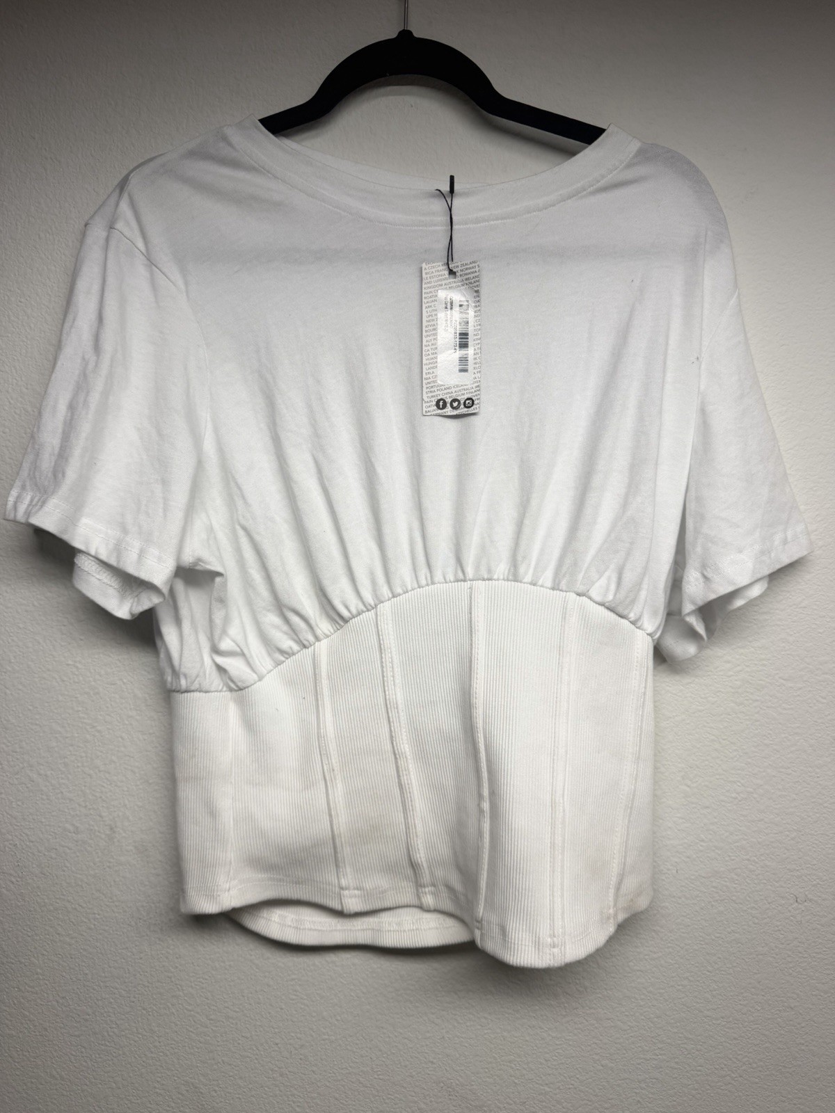 Boohoo Women’s Plus Corset T-shirt White-20