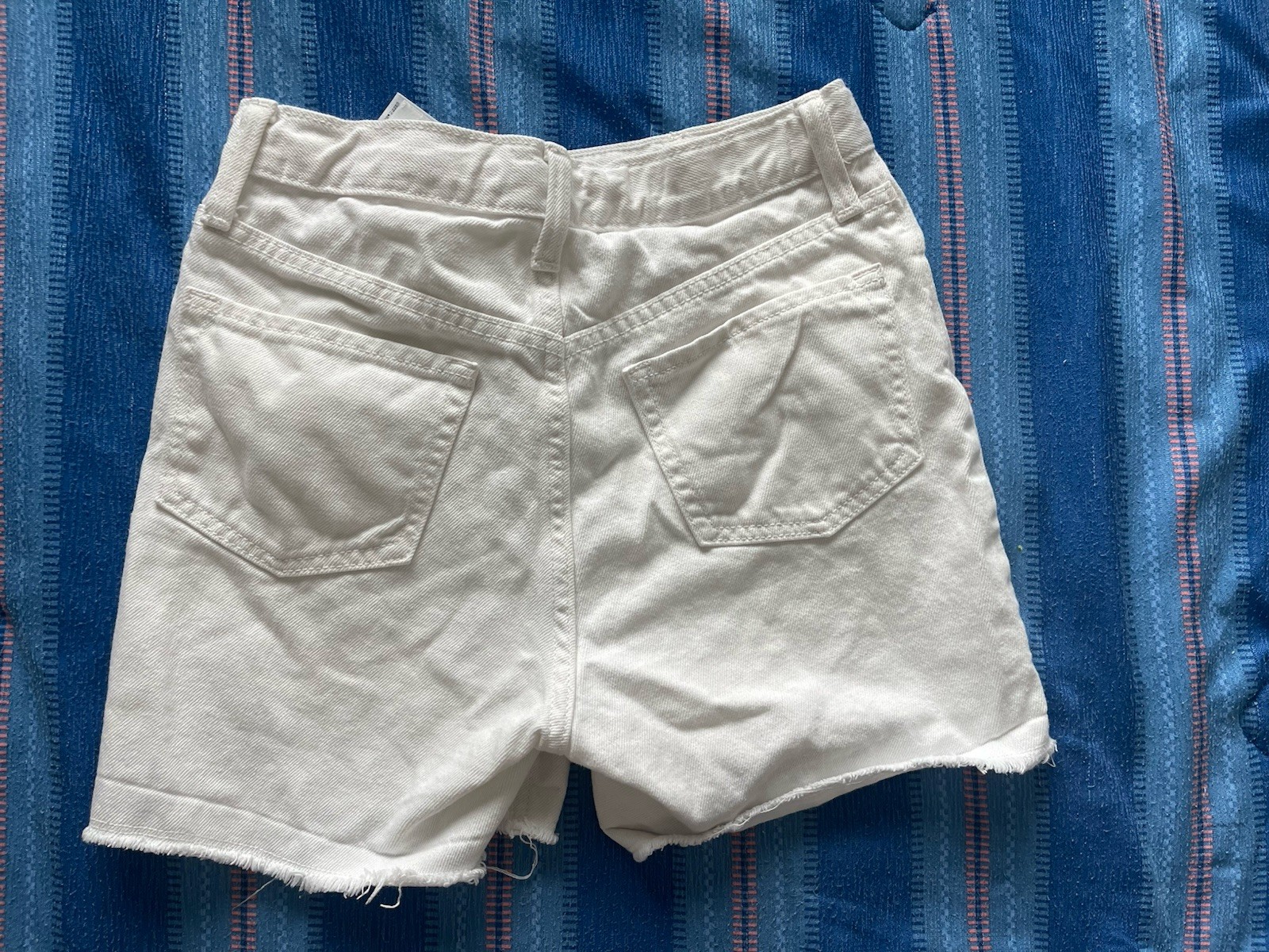 Old Navy White Ripped Denim Jean Shorts-Size 12